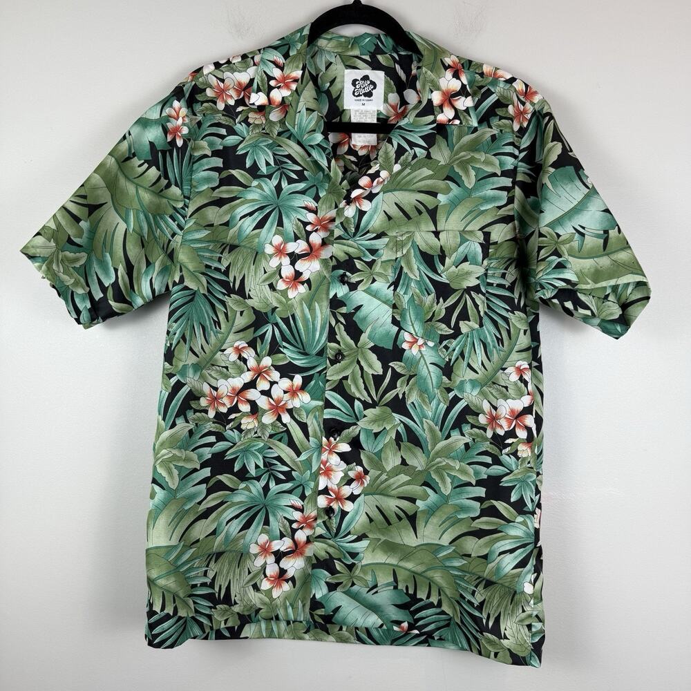 Vtg 70s Hilo Hattie Hawaiian Camp Shirt M Polyester Multi Floral‎ Tropical Beach